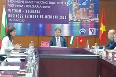 Hội nghị giao thương trực tuyến Việt Nam và Bulgaria thu hút hơn 70 đại diện các cơ quan, doanh nghiệp của cả hai nước. (Ảnh: Đức Duy/Vietnam+)