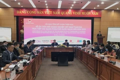 Hội nghị tổng kết 5 năm thực hiện Đề án Thúc đẩy doanh nghiệp Việt Nam tham gia trực tiếp các mạng phân phối nước ngoài giai đoạn đến năm 2020. (Ảnh: Đức Duy/Vietnam+)