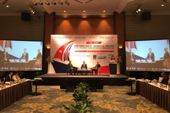 Các đại biểu tham dự Hội thảo về Triển vọng hợp tác thương mại và đầu tư giữa Việt Nam và Anh quốc ngày 6/10. (Ảnh: Đức Duy/Vietnam+)