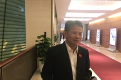 Đại biểu Đỗ Văn Sinh trao đổi với phóng viên bên lề kỳ họp thứ 10, Quốc hội khóa XIV. (Ảnh: Đức Duy/Vietnam+)