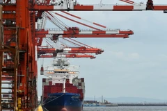 Hoạt động của tàu quốc tế tại cảng biển Tokyo. (Nguồn: AFP/TTXVN)