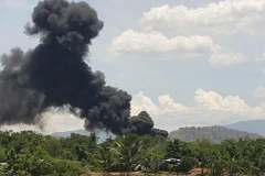 Ninh Thuận: Cháy tại khu vực chứa xăng dầu sân bay quân sự Thành Sơn