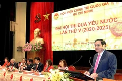 Ủy viên Bộ Chính trị, Bí thư Trung ương Đảng, Trưởng Ban Tổ chức Trung ương Phạm Minh Chính phát biểu chỉ đạo Đại hội. (Ảnh: Phương Hoa/TTXVN)