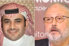 Nhà báo Jamal Khashoggi (phải) và cố vấn hàng đầu của Thái tử Saudi Arabia, Saud al-Qahtani (trái). (Ảnh: The Sun/TTXVN)