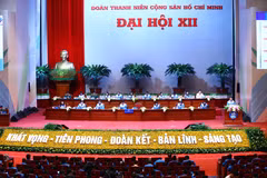 Đại hội Đoàn lần thứ XII chính thức khai mạc. (Ảnh: Minh Đức/TTXVN)