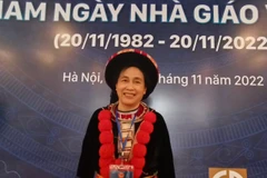 Cô Bàn Thị Chẩy, nguyên giáo viên Trường Tiểu học Hợp Giang, thành phố Cao Bằng. (Ảnh: PM/Vietnam+)