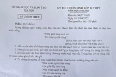 Đề thi môn Ngữ văn.