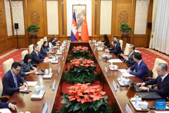 Quang cảnh cuộc hội đàm. (Nguồn: Xihua)