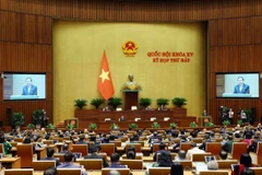 Phó Chủ tịch Thường trực Quốc hội Trần Thanh Mẫn điều hành hoạt động của Ủy ban Thường vụ Quốc hội và Quốc hội phát biểu khai mạc. (Ảnh: TTXVN)