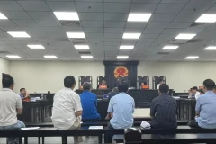Các bị cáo tại phiên tòa.