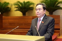 Phó Chủ tịch Thường trực Quốc hội Trần Thanh Mẫn điều hành hoạt động của Ủy ban Thường vụ Quốc hội và Quốc hội phát biểu khai mạc. (Ảnh: Nhan Sáng/TTXVN)