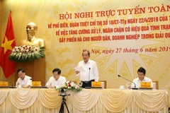 Phó Thủ tướng Thường trực Trương Hòa Bình phát biểu chỉ đạo hội nghị. (Ảnh: Lâm Khánh/TTXVN)