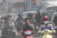 Cảnh khói bụi trên đường phố. (Nguồn: TTXVN)