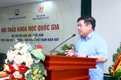 Phó giáo sư, tiến sỹ Nguyễn Viết Thảo, Phó Giám đốc Học viện Chính trị quốc gia Hồ Chí Minh phát biểu khai mạc. (Ảnh: Minh Quyết/TTXVN)