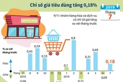 [Infographics] Chỉ số giá tiêu dùng tháng 7 của cả nước tăng 0,18%