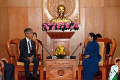 Phó Bí thư Thành ủy Thành phố Hồ Chí Minh Võ Thị Dung tiếp ông Yamamoto Shigeki, Tổng điều hành Chương trình Tàu Thanh niên Đông Nam Á và Nhật Bản năm 2019. (Ảnh: Thu Hoài/TTXVN)