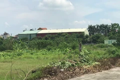 Công trình xây dựng trên đất nông nghiệp tại phường Thượng Thanh, quận Long Biên. (Ảnh: Mạnh Khánh/TTXVN)