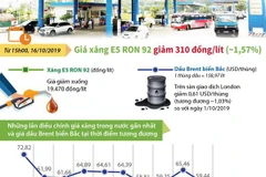 [Infographics] Giá xăng E5 RON 92 giảm 310 đồng mỗi lít