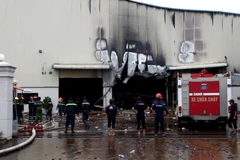 Hiện trường vụ cháy. (Ảnh: Nguyễn Văn Việt/TTXVN)