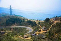 Cung đường trên đèo Pha Đin. (Ảnh: Văn Dũng/TTXVN) 