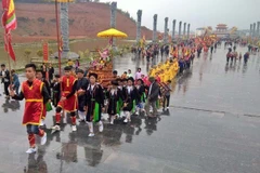 Rước kiệu tại Lễ hội Tây Thiên. (Nguồn: TTXVN)