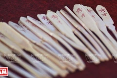  Bộ xăm hường – gỗ cẩn ốc và ngà voi, thế kỷ 19. (Ảnh: Nguyễn Vũ Thành Đạt/Báo Ảnh Việt Nam)