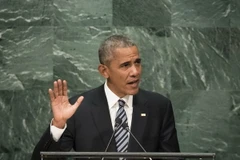 Tổng thống Mỹ Barack Obama phát biểu trước Đại hội đồng Liên Hợp quốc ở New York, Mỹ ngày 20/9. (Nguồn: AFP/TTXVN) 