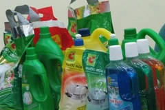 Các sản phẩm hóa phẩm mang nhãn hàng riêng Big C. (Ảnh: Hồng Kiều/Vietnam+)