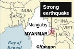 Vị trí xảy ra trận động đất. (Nguồn: AP)