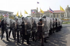 11 đại đội cảnh sát Thái Lan sẽ được nhằm đối phó với biểu tình quy mô lớn. (Nguồn: Reuters)