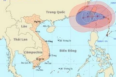 Vị trí và đường đi của cơn bão. (Nguồn: Trung tâm Dự báo Khí tượng Thủy văn Trung ương)