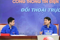 Bí thư thứ nhất Trung ương Đoàn Nguyễn Đắc Vinh tại cuộc đối thoại. (Ảnh: Dương Giang/TTXVN)