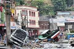 Quang cảnh sau sóng thần taịi nước láng giềng Chile. (Nguồn: Getty Images)
