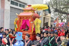 Lễ hội làng Triều Khúc. (Ảnh: Minh Quyết/TTXVN)