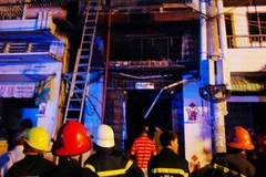 Hiện trường vụ cháy. (Ảnh: Hoàng Tuấn-Mạnh Linh/Vietnam+)