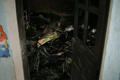 Phòng kho đựng dụng cụ học tập bị thiêu rụi. (Ảnh: Lương Nguyễn/Vietnam+)