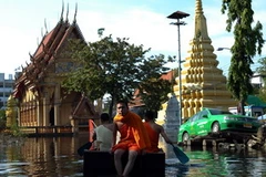 Cảnh ngập lụt tại Bangkok. (Nguồn: AFP/TTXVN)