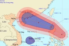 Vị trí và đường đi dự kiến của bão. (Nguồn: nchmf.gov.vn)