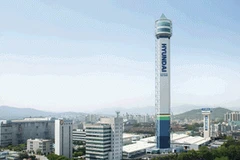 Tòa tháp chạy thử thang máy Hyundai Asan Tower. (Nguồn: Internet)