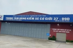 Trung tâm đăng kiểm xe cơ giới 37-09D tại khối 9, phường Quán Bàu, thành phố Vinh, Nghệ An. (Nguồn: Báo Tiền phong)
