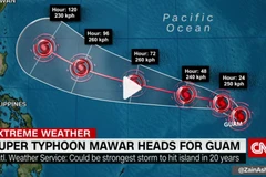 Siêu bão Mawar đe dọa đảo Guam. (Nguồn: CNN)