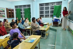 Một lớp học xóa mù chữ cho bà con dân tộc thiểu số tỉnh Gia Lai. (Nguồn: Báo Gia Lai)