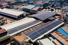 Hệ thống điện Mặt Trời mái nhà. (Ảnh: Hồng Đạt/TTXVN)