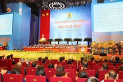 Tổng Bí thư Nguyễn Phú Trọng đến dự và phát biểu chỉ đạo Đại hội XIII Công đoàn Việt Nam nhiệm kỳ 2023-2028. (Ảnh: Trí Dũng/TTXVN)