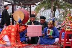 Nghi lễ chính của lễ cầu ngư. (Ảnh: Trần Lê Lâm/TTXVN)