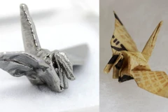 Những con hạc giấy mà Sadako Sasaki khi nằm viện. (Nguồn: Kyodo)