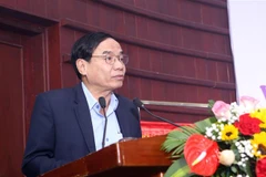 Phó Giám đốc Sở Văn hóa và Thể thao Đà Nẵng Hà Vỹ phát biểu. (Ảnh: Trần Lê Lâm/TTXVN)