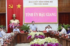 [Photo] Chủ tịch Quốc hội làm việc với Ban Thường vụ Tỉnh ủy Hậu Giang