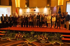 Các quan chức Indonesia và EU tại vòng đàm phán thứ 15 về IEU-CEPA tại Yogyakarta từ ngày 10-14/7/2023. (Nguồn: Antara)