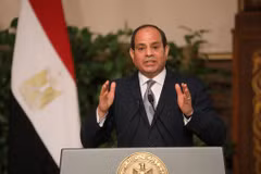 (Tư liệu) Tổng thống Ai Cập Abdel-Fattah El-Sisi trong cuộc họp báo ở Cairo. (Ảnh: AFP/TTXVN)